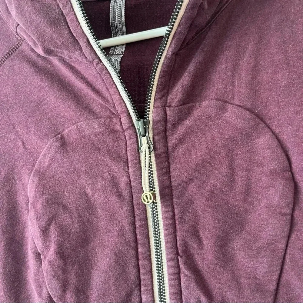 Lululemon Heavyweight Scuba Zip Up Hoodie in Heathered Burgundy Size 6